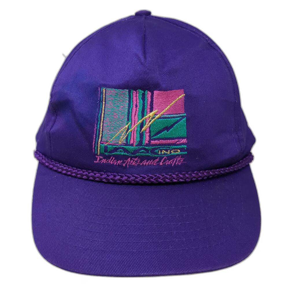 Headliners 5 Panel Purple OSFM Hat Indian Arts and Crafts Rope Snapback Cotton